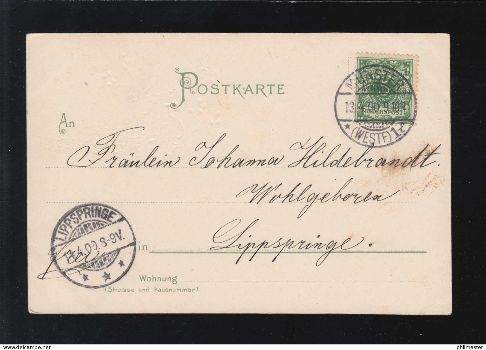 Ostern Fröhliche Engel Blumenkränze Blüten Münster / Lippspringe 13. + 14.4.1900 - Otros & Sin Clasificación