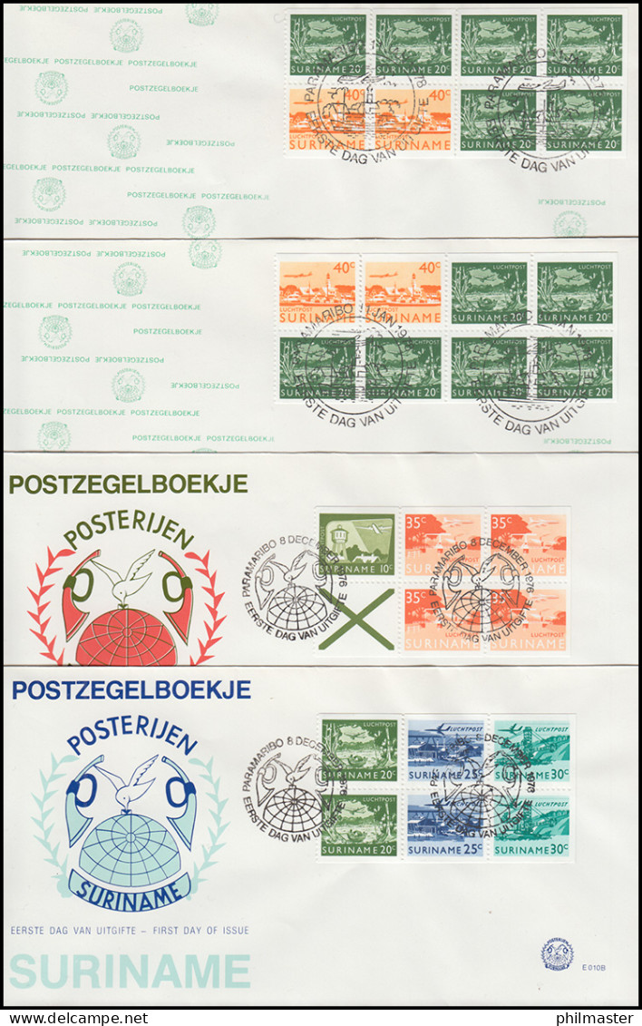 Surinam Heftchenblätter Aus Markenheftchen Aus 1976-1985 Auf 11 Schmuck-FDC's - Suriname