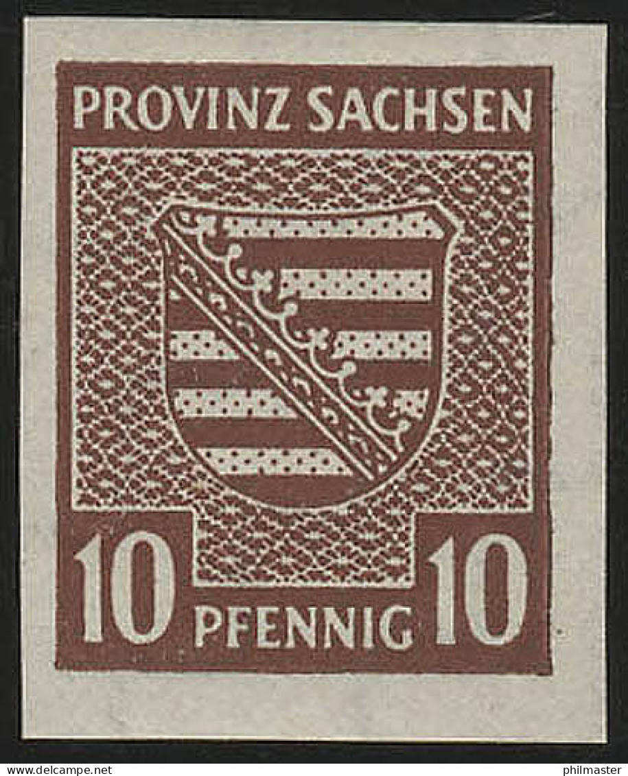 SBZ 72 Provinzwappen 10 Pf, Rötlichbraun, Ungezähnt, ** - Neufs