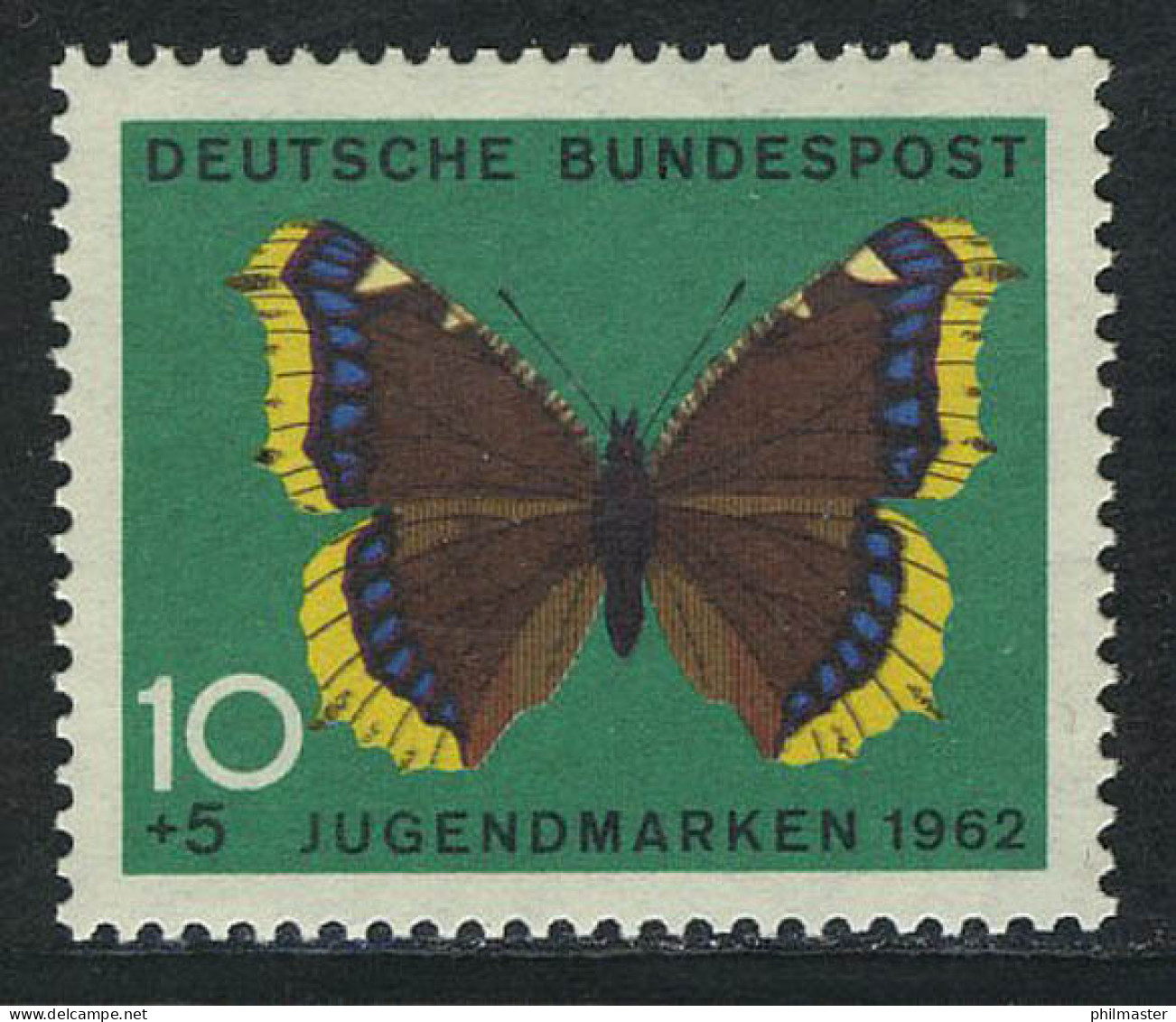 377 Jugend Schmetterlinge 10+5 Pf Trauermantel ** - Unused Stamps