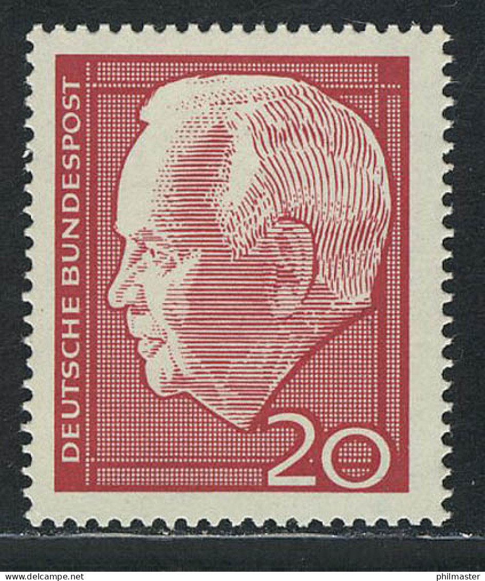 429 Heinrich Lübke 20 Pf ** Postfrisch - Unused Stamps