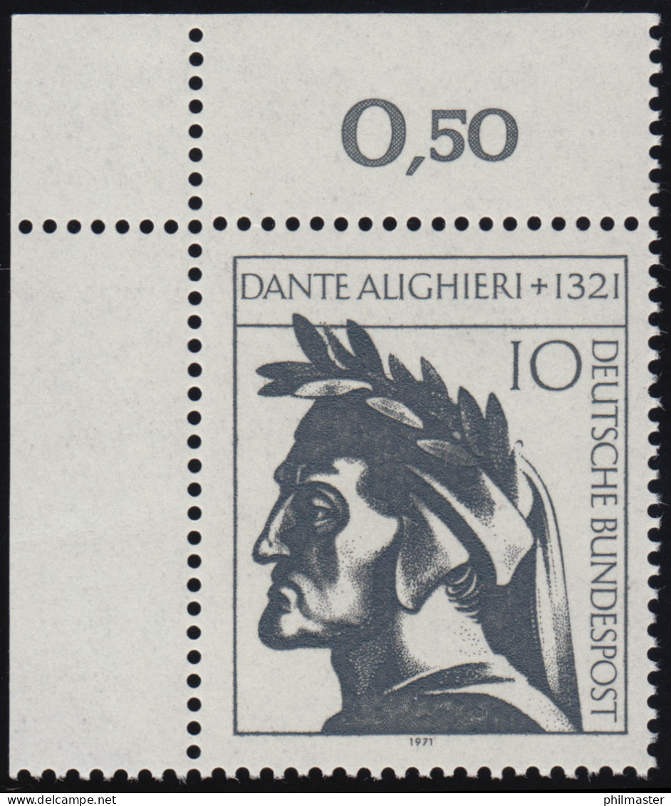 693 Dante Alighieri ** Ecke O.l. - Ongebruikt