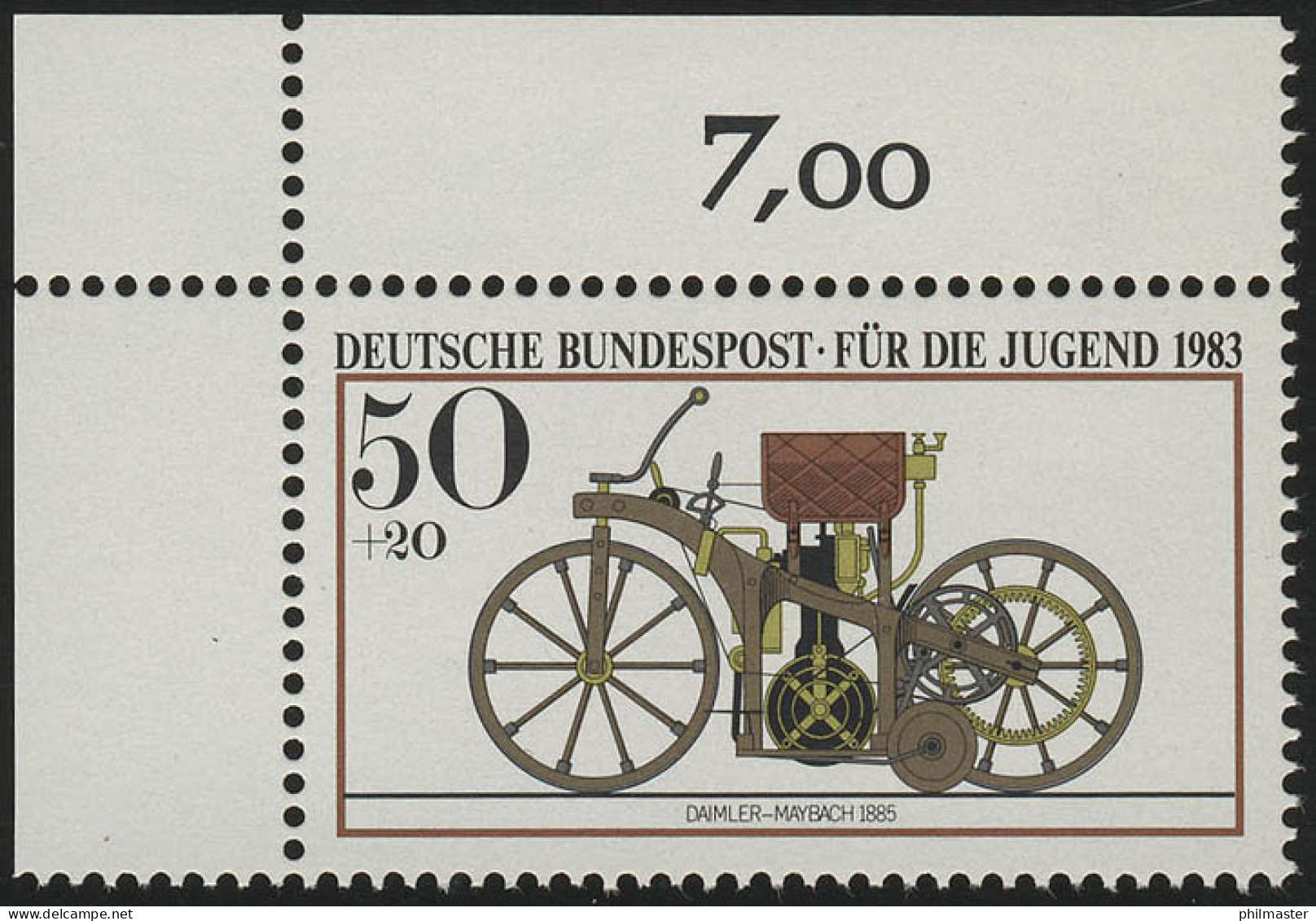 1168 Jugend Motorräder Daimler-Maybach 50+20 Pf ** Ecke O.l. - Neufs
