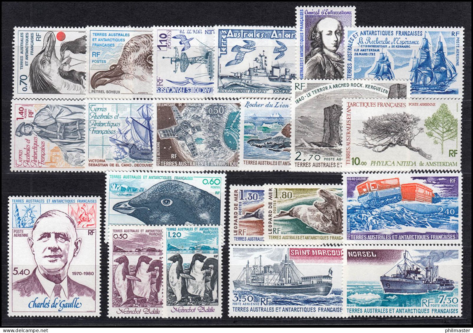 Antarktis Französisch - 136-156 Jahrgang 1980 Kpl., Postfrisch / MNH ** - Altri & Non Classificati