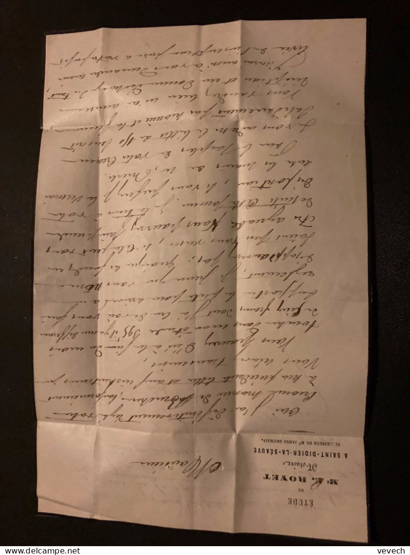 LETTRE (PLI) TP EMPIRE 20c DENTELE OBL. GC 3569 + 22 MAI 63 ST DIDIER LA SEAUVE (41) ROYET Notaire - 1849-1876: Période Classique