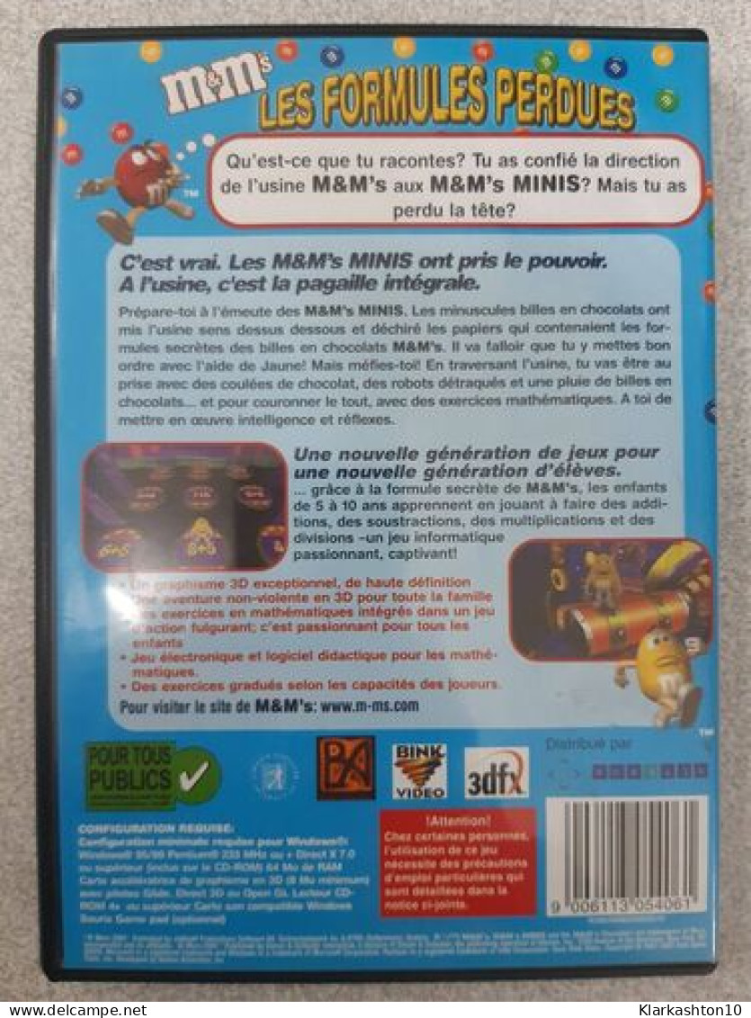 PC CD ROM - M&m's - Les Formules Perdues - Sonstige & Ohne Zuordnung