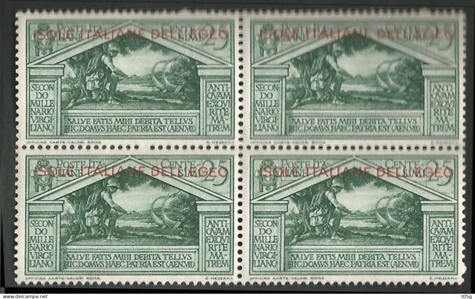 GREECE-GRECE- HELLAS, ITALY EGEO 1930: From Set "Virgil" Block/4 MNH** - Egée