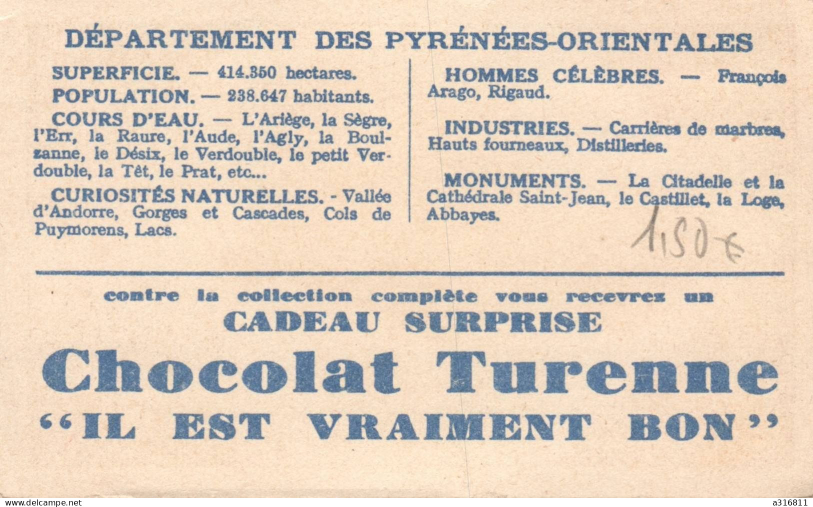 Chromo Chocolat Turenne Pyrènes Orientales - Autres & Non Classés