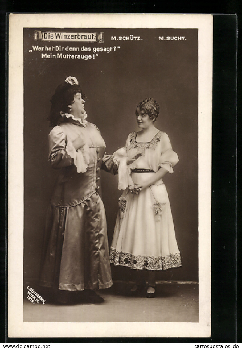 AK Operette Die Winzerbraut, M. Schütz & M. Suchy In Kostümen  - Oper
