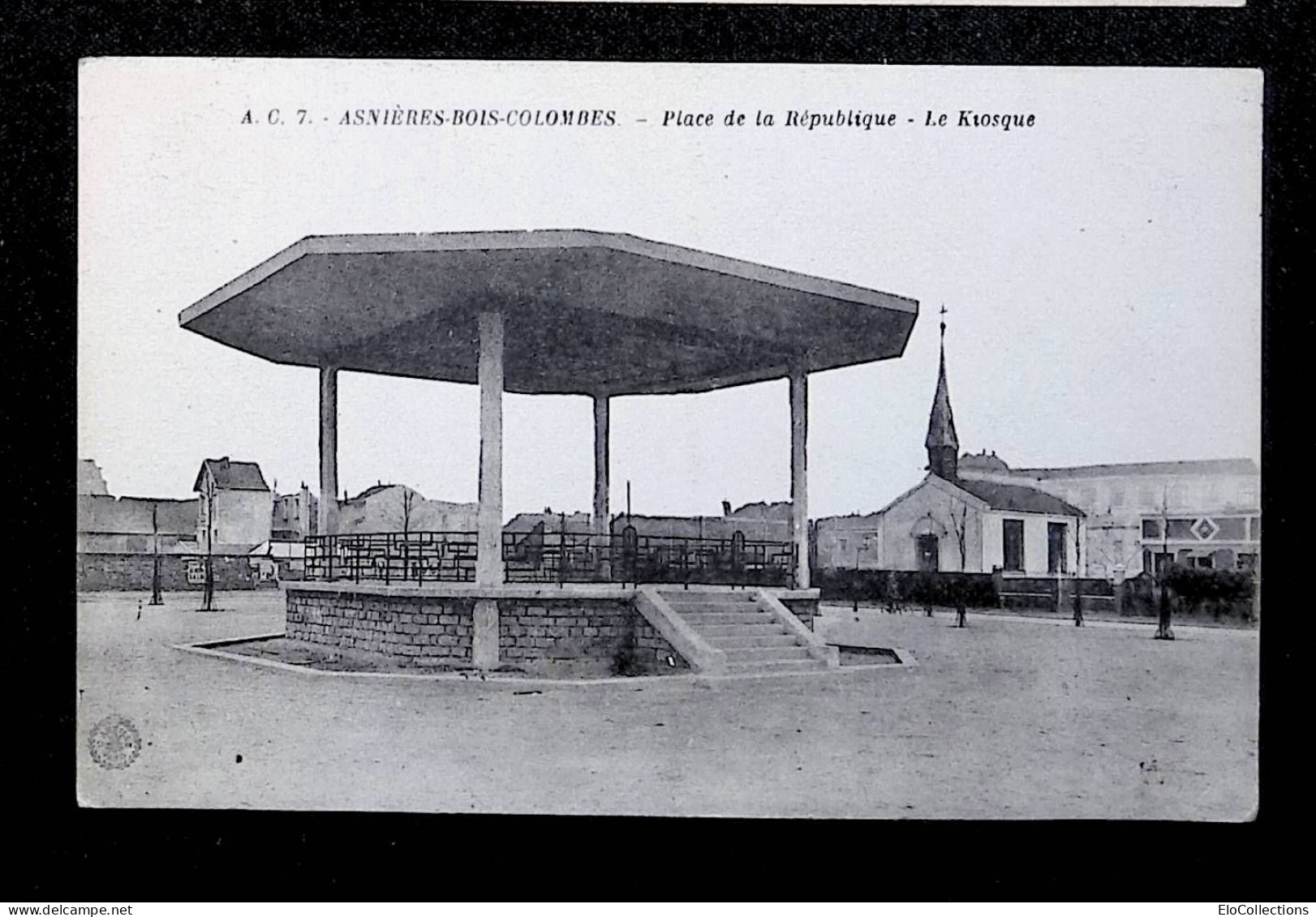 Cp, 92, Asnières-Bois Colombes, Place De La République, Le Kiosque, écrite, Ed. L'Abeille - Asnieres Sur Seine
