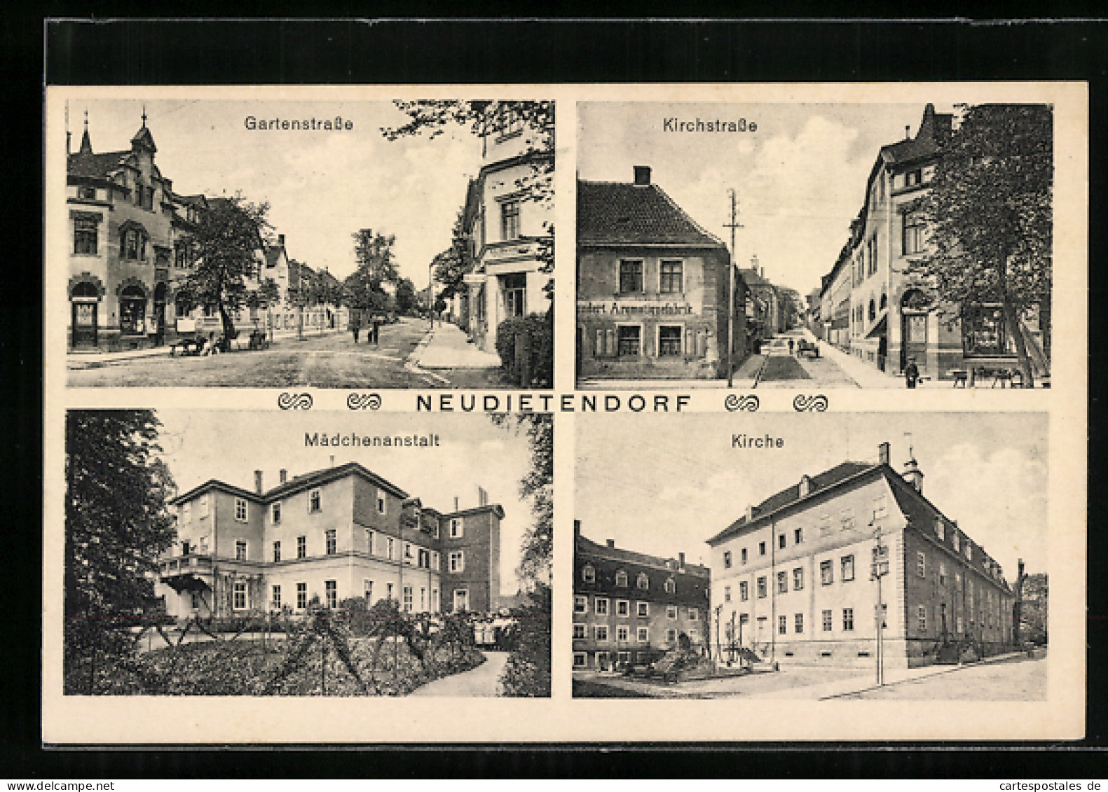 AK Neudietendorf I. Thür., Gartenstrasse, Mädchenanstalt Und Kirche  - Autres & Non Classés