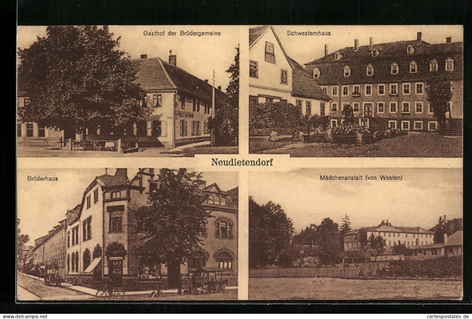 AK Neudietendorf I. Thür., Gasthof Der Brüdergemeine, Schwesternhaus, Mädchenanstalt  - Autres & Non Classés
