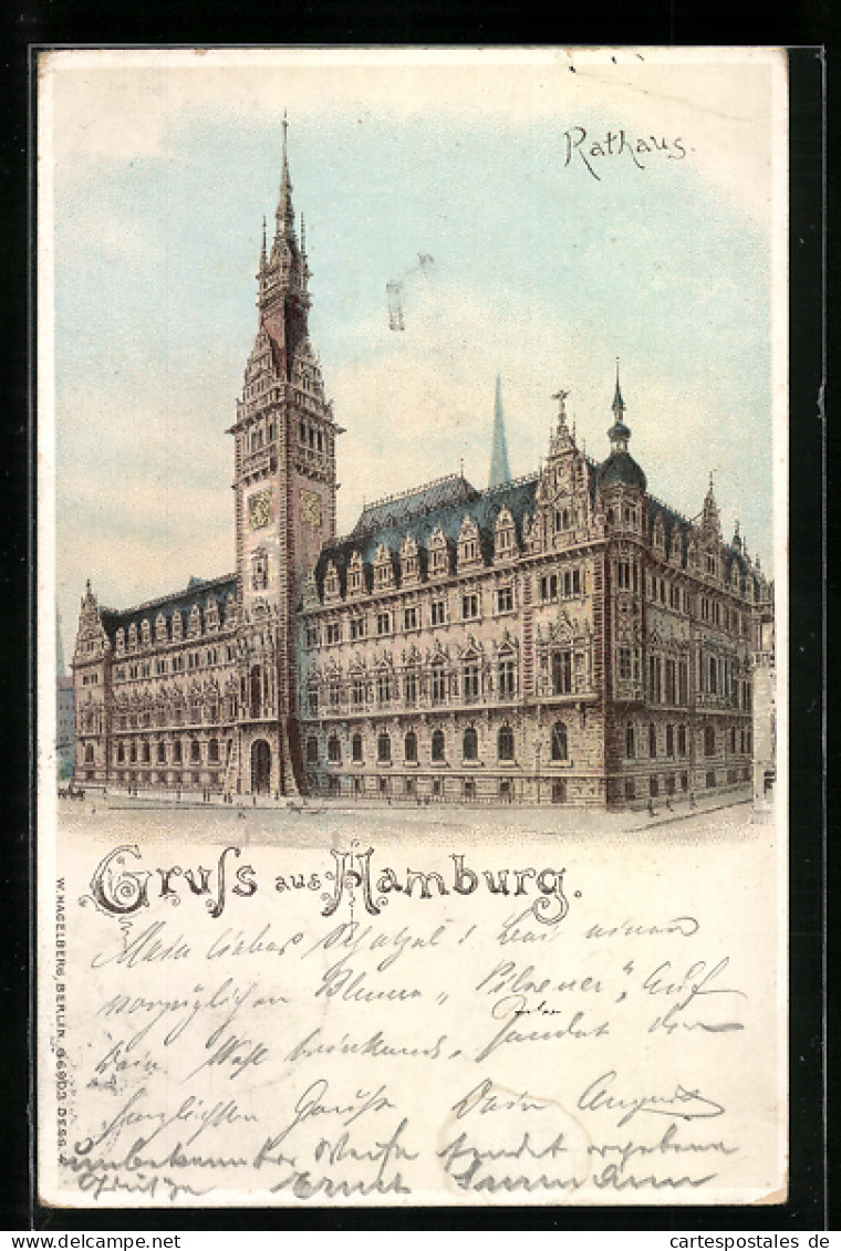 AK Hamburg, Rathaus, Aussenansicht Mit Hell Erleuchteten Fenstern  - Mitte