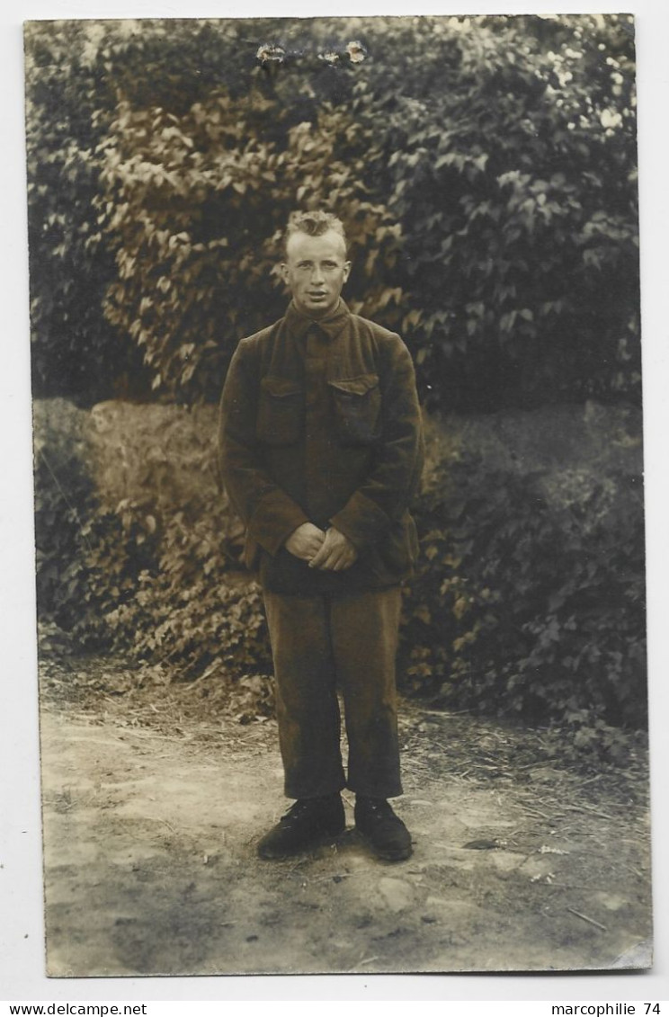 BELGIQUE CARTE PHOTO PRISONNIER STALAG IIC POUR RIEUX HAINAUT BELGIQUE + LIGNES SUPP INTERLIGNES DEFENDUES - Guerre 40-45 (Lettres & Documents)