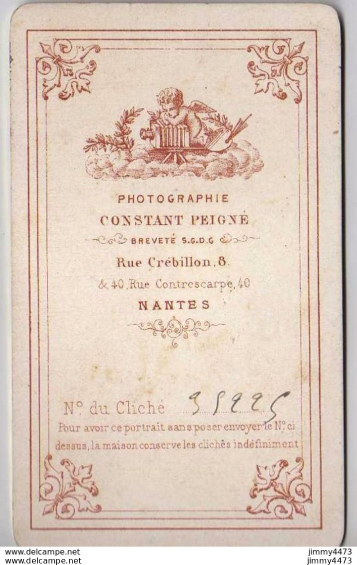 CARTE CDV - Edit. Constant Peigné Nantes - Portrait D'un Homme à Identifier -Tirage Aluminé 19 ème - Taille 63 X 104 - Antiche (ante 1900)