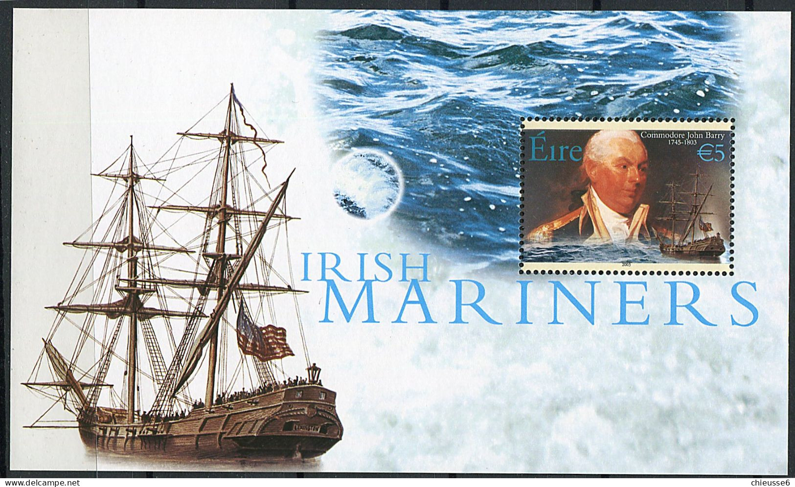 Irlande ** Bloc 51 -  Grand Navigateur : John Barry - Unused Stamps