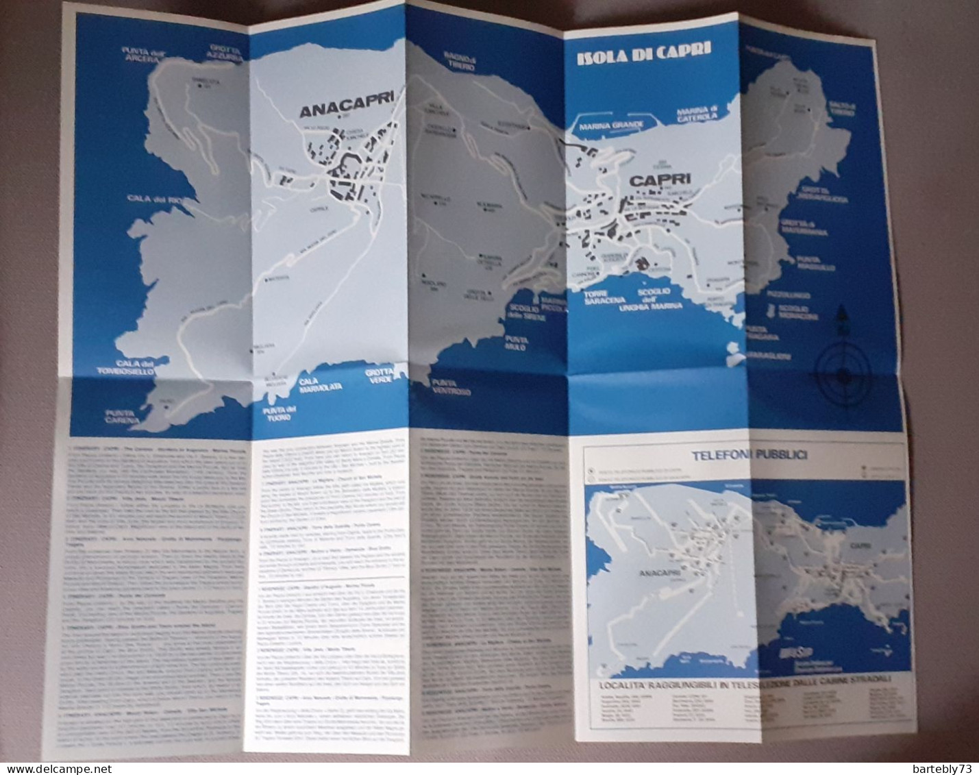 Mappa Cartina Vintage Isola Di Capri - Europa