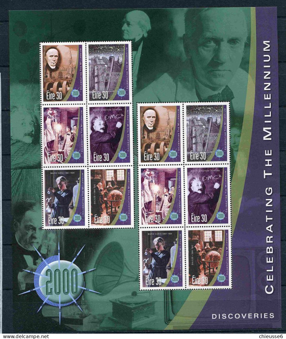 Irlande ** N° 1220 à 1225 En Feuillet De 2 Séries - Grandes Découvertes Du Millénaire - Unused Stamps