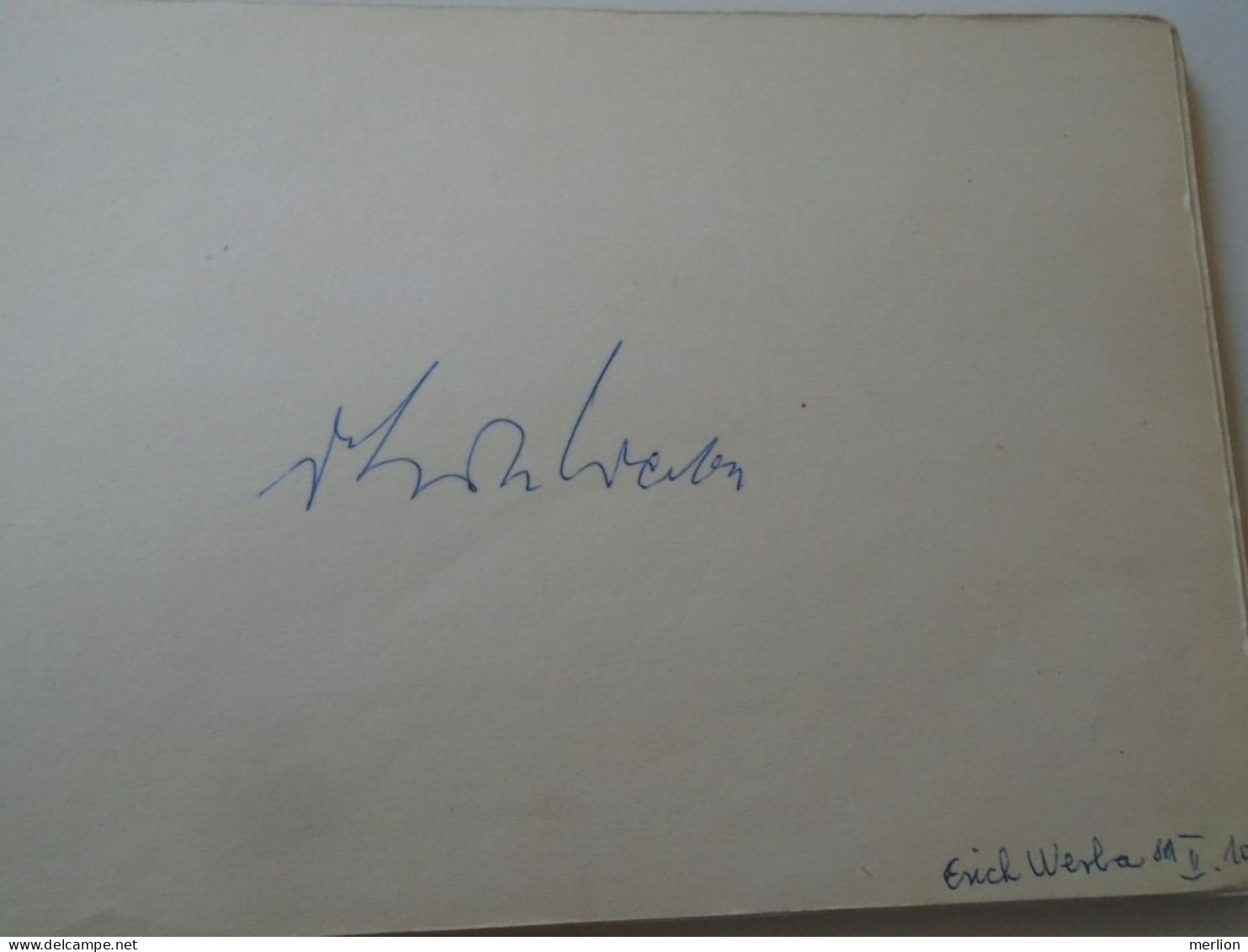 D203324  Signature -Autograph  - Erik ERICH WERBA  - Austrian Pianist Composer  Baden Bei Wien  1981 - Chanteurs & Musiciens