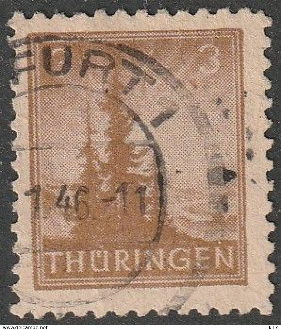 SBZ- Thüringen 1945, Mi. Nr. 92 AY Az 1, Freimarke: 3 Pfg. Tannen Im Thüringer Wald.  Tagesstpl. ERFURT 1 - Usados