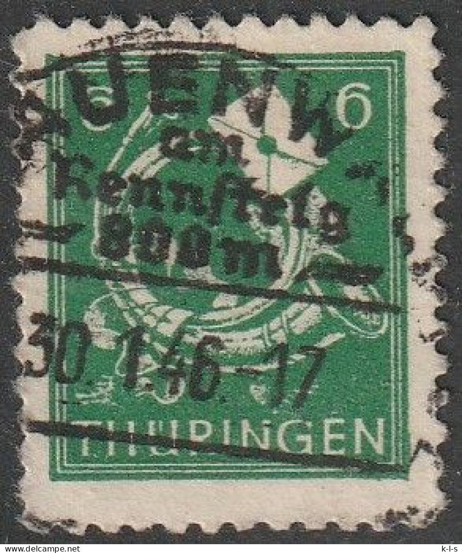 SBZ- Thüringen 1945, Mi. Nr. 95 AX Ax, Freimarke: 6 Pfg. Posthorn Und Brief.  Gestpl./used - Used