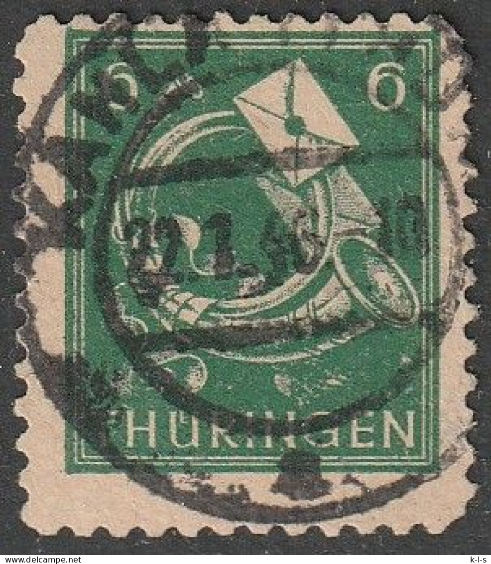 SBZ- Thüringen 1945, Mi. Nr. 95 AX Dw, Freimarke: 6 Pfg. Posthorn Und Brief.  Gestpl./used - Oblitérés