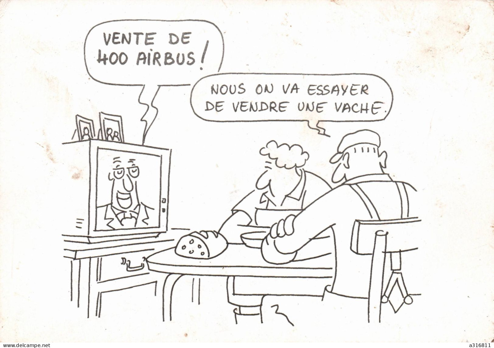 Les Meilleurs Dessins De KONK - Vente De 400 AIRBUS..... - Réf. Carterie N° 057 - Dessin De Presse - Autres & Non Classés