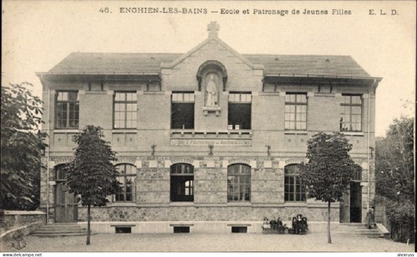 Postcard Enghien Les Bains Val D'Oise,School And Patronage Of Young Girls, Schulgebäude, VF Unused - Enghien Les Bains