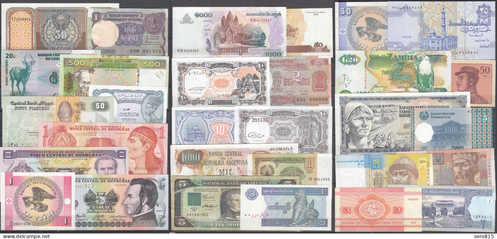 30 Stück Verschiedene Banknoten Welt Viele Bankfrisch UNC GELEGENHEIT - Autres & Non Classés