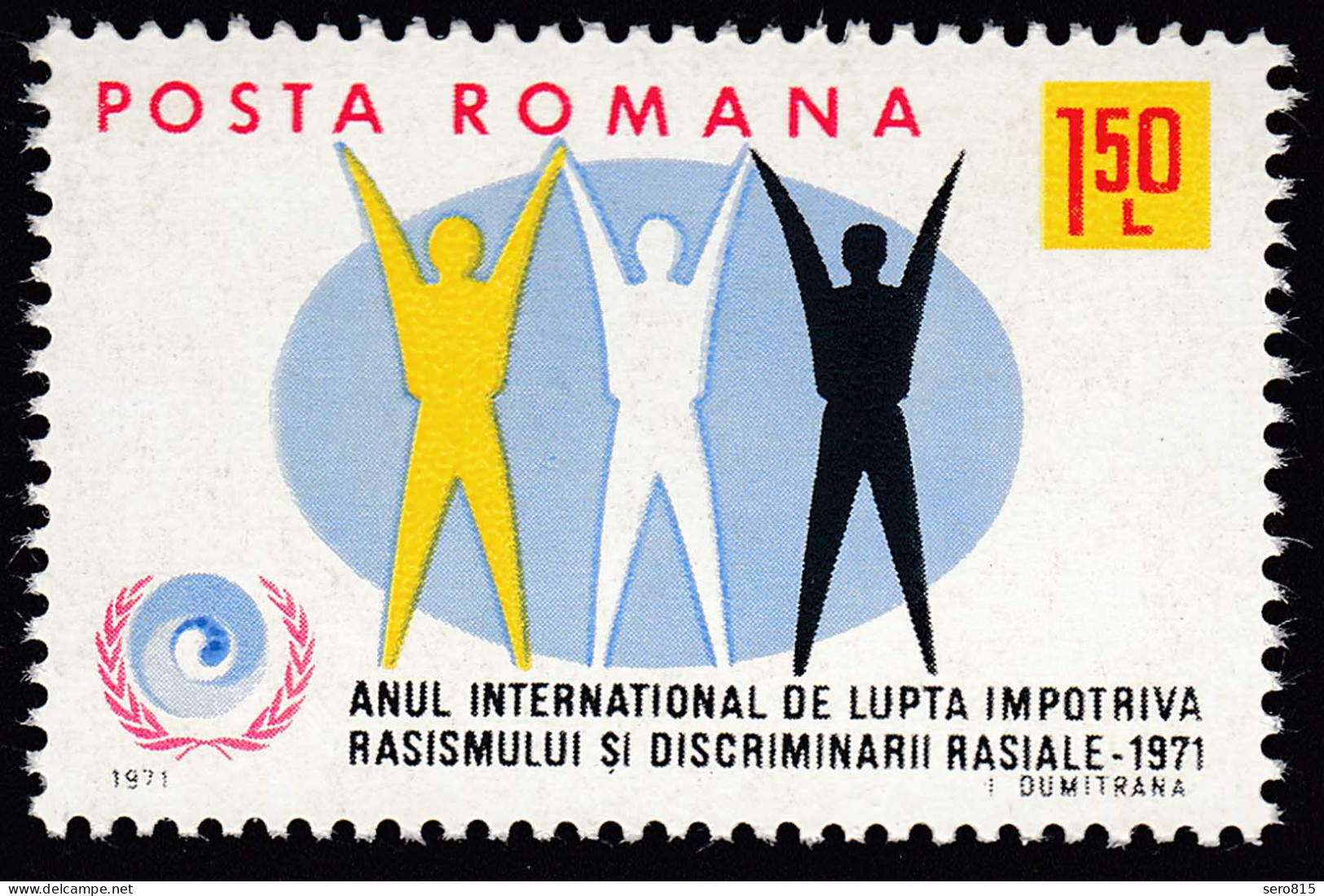 Rumänien - Romania Mi. 2907 Rassendiskriminierung ** MNH 1971    (31141 - Autres & Non Classés