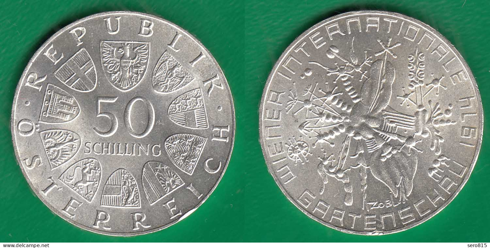 Österreich 50 Schilling Silber-Münze Internationale Gartenschau 1974  (31378 - Autriche