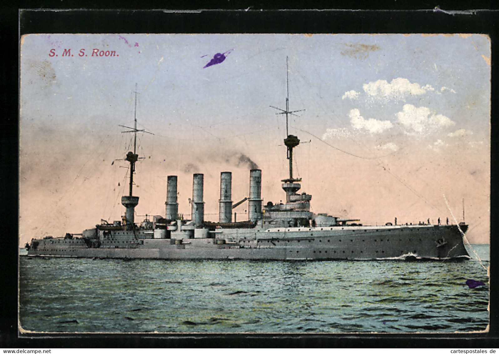 AK Kriegsschiff S. M. S. Roon In Fahrt Auf See  - Guerre