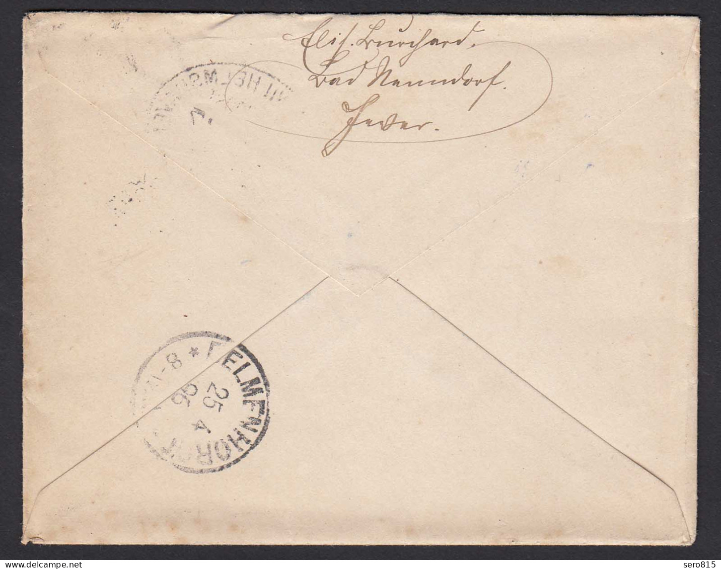 Bahnpost Ovalstempel Emden - Wilhelmshaven ZUG 87 Brief 1896   (20901 - Autres & Non Classés