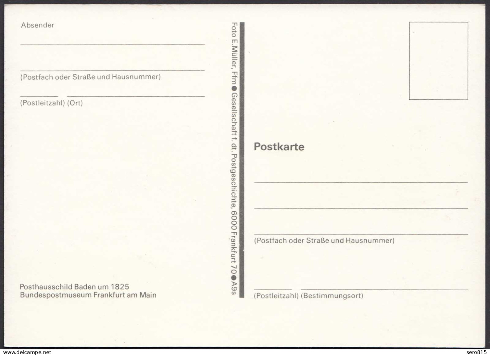 BRD BUNDESREPUBLIK Mi 980 Maximumkarte 1978 Baden Posthausschild   (26135 - Otros & Sin Clasificación