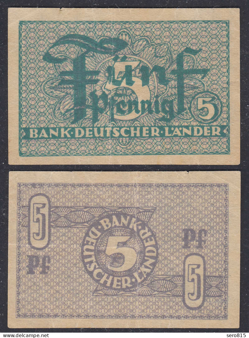 BDL Bank Deutscher Länder 5 Pfennig 1948 Ro 250b F/VF (3/4)    (27772 - Autres & Non Classés