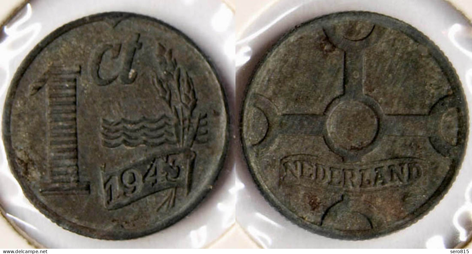 NIEDERLANDE - NETHERLAND 1 Cent 1943 Zink  (r689 - Autres & Non Classés