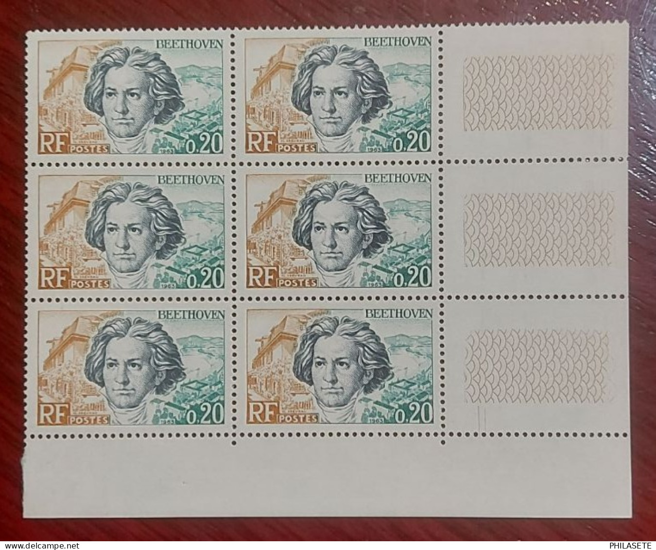 France 1963 Neufs N** Bloc De 6 Timbres YT N° 1382 Ludwig Van Beethoven - Neufs