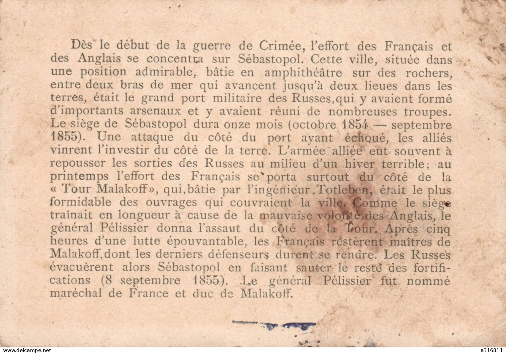 Prise De Sebastopol 1855 - Autres & Non Classés