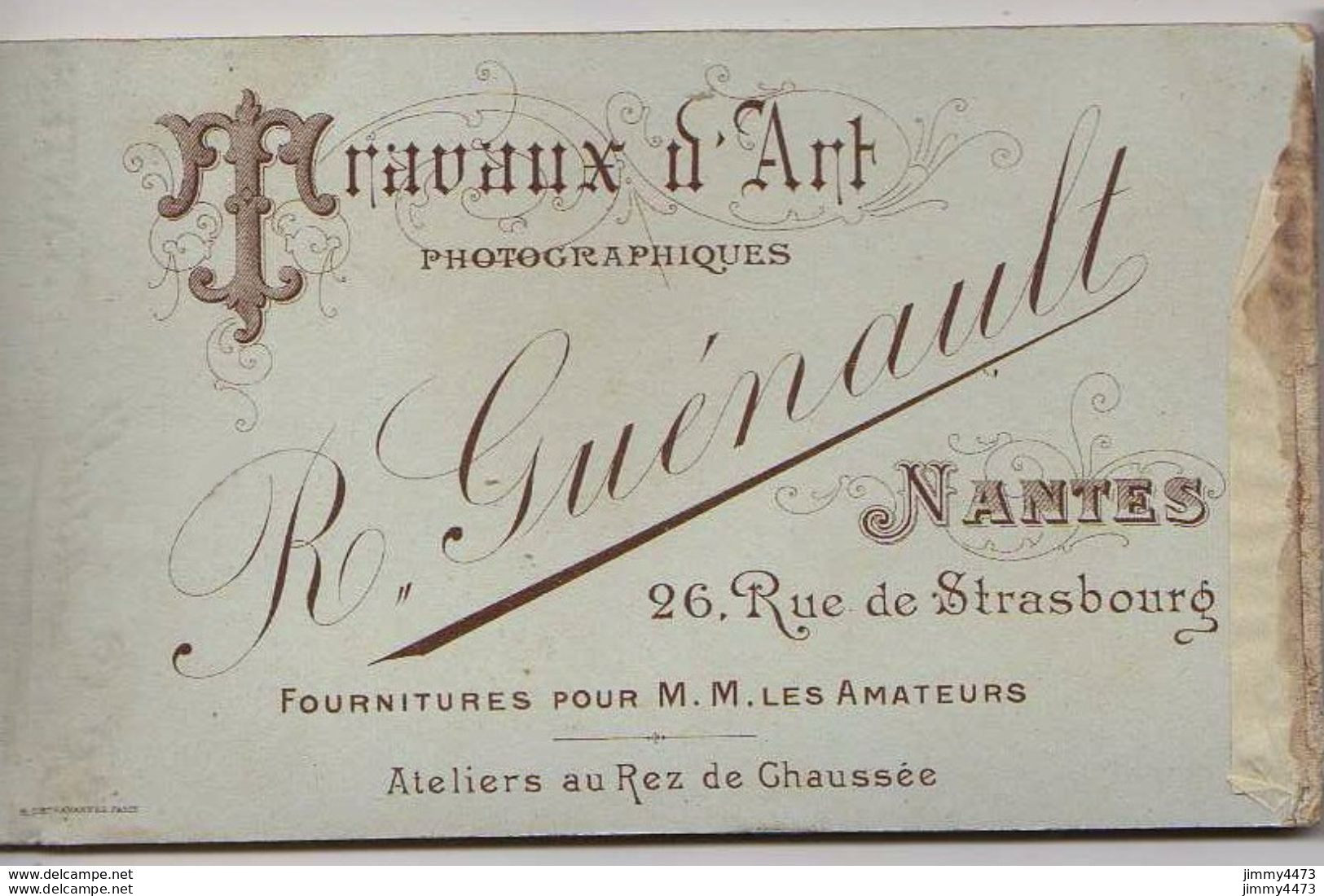 CARTE CDV - Portrait D'un Vieil Homme à Identifier - Tirage Aluminé 19 ème - Taille 63 X 104 - Edit. R. Guénault Nantes - Antiche (ante 1900)