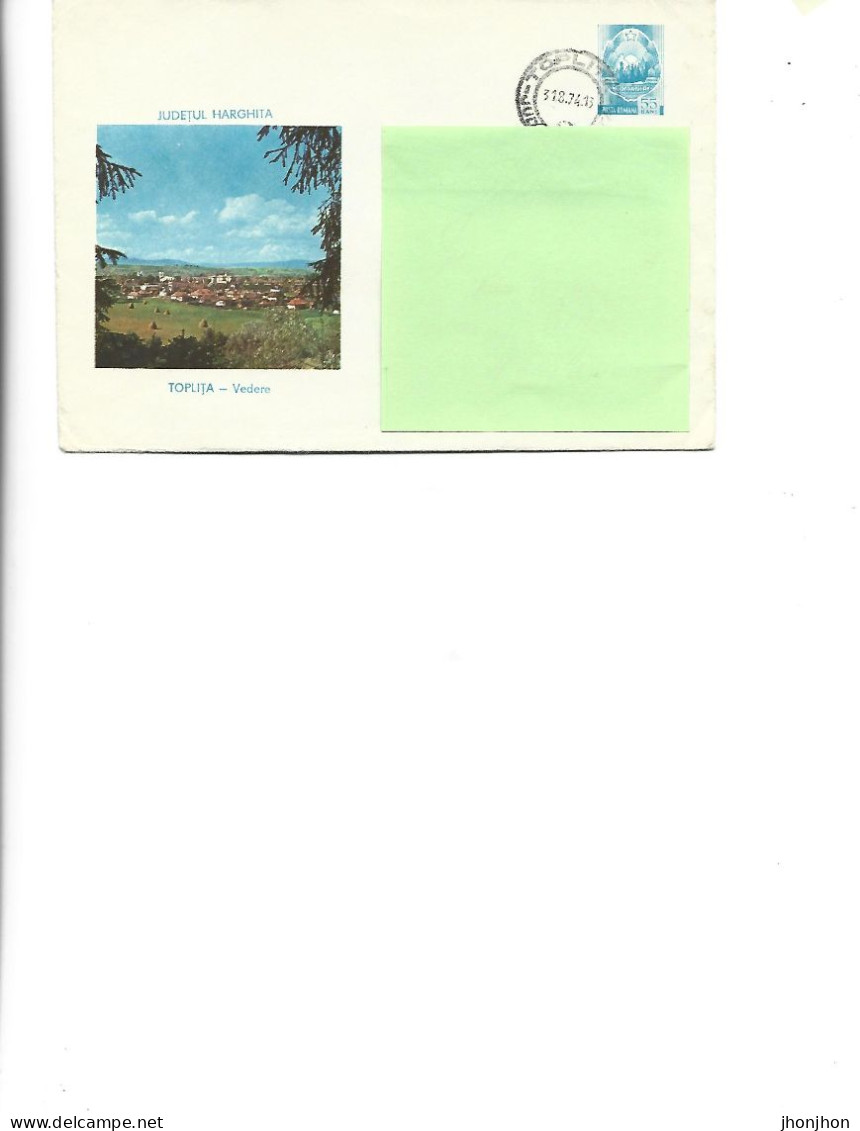 Romania - Post. St.cover Used 1973(1373) -  Harghita  County  -  Toplita  -   View - Postwaardestukken