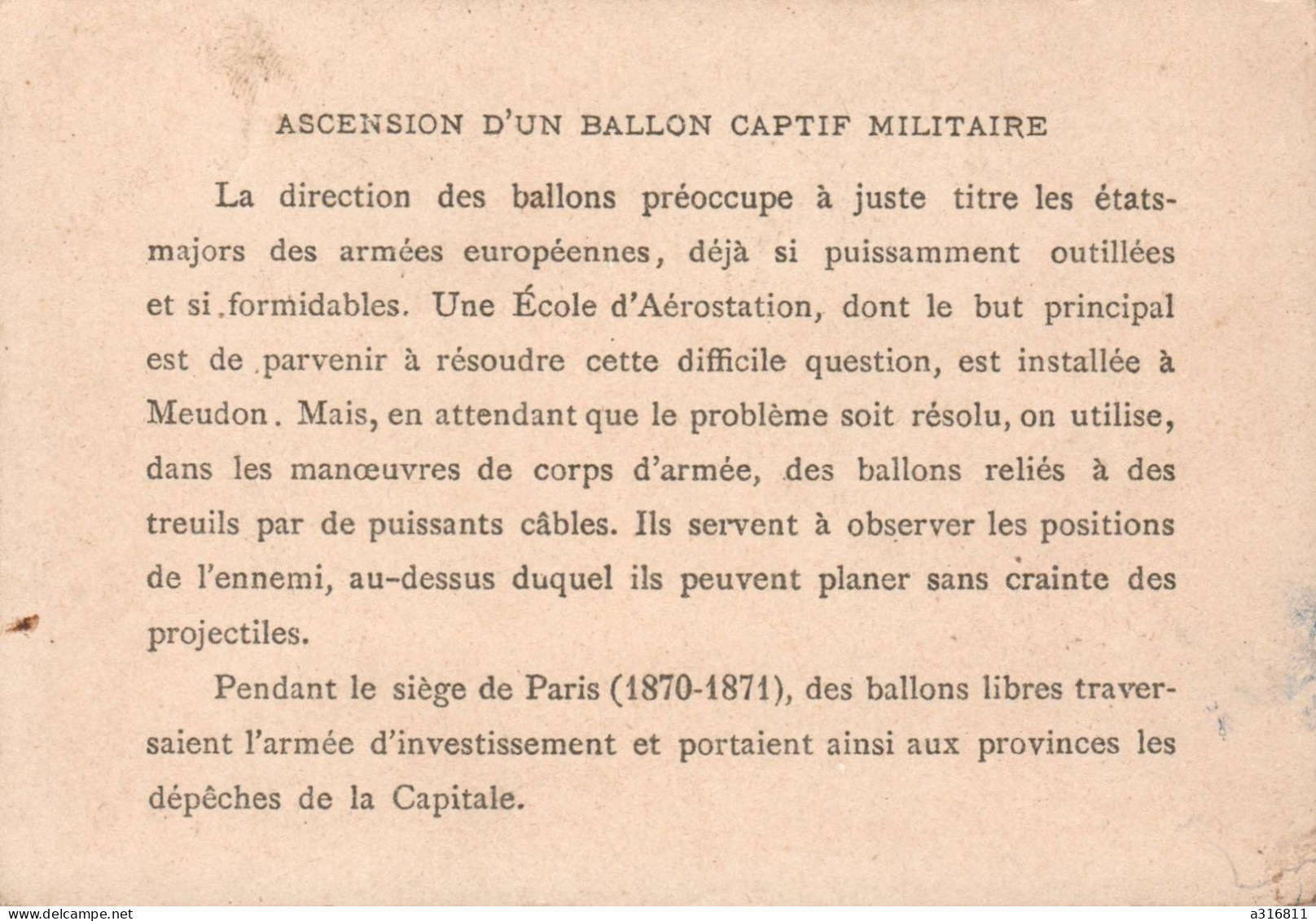 L Ascension D Un Ballon Captif Militaire - Altri & Non Classificati