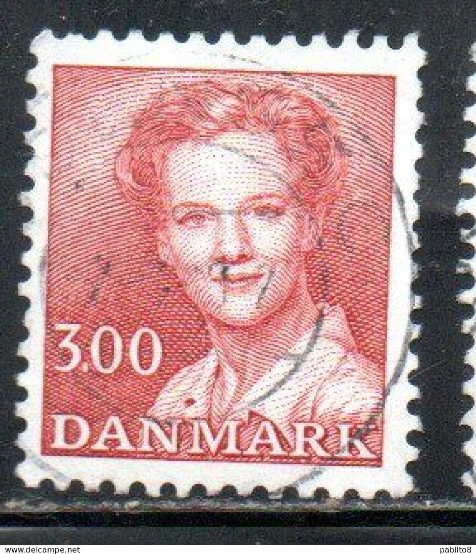 DANEMARK DANMARK DENMARK DANIMARCA 1986 1990 1988 QUEEN MARGRETHE II  3.00k USED USATO OBLITERE - Used Stamps