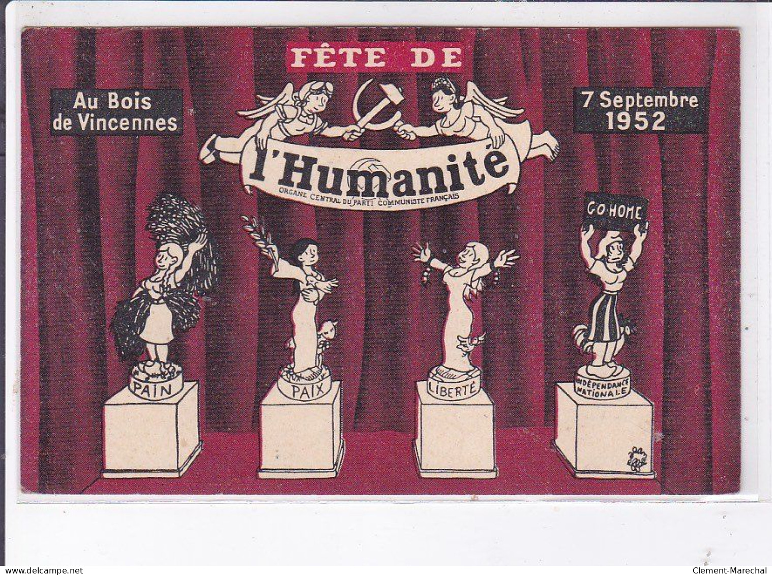 PUBLICITE : Fête De L'Humanité Au Bois De Vincennes En 1952 (Jean Eiffel) - état - Pubblicitari