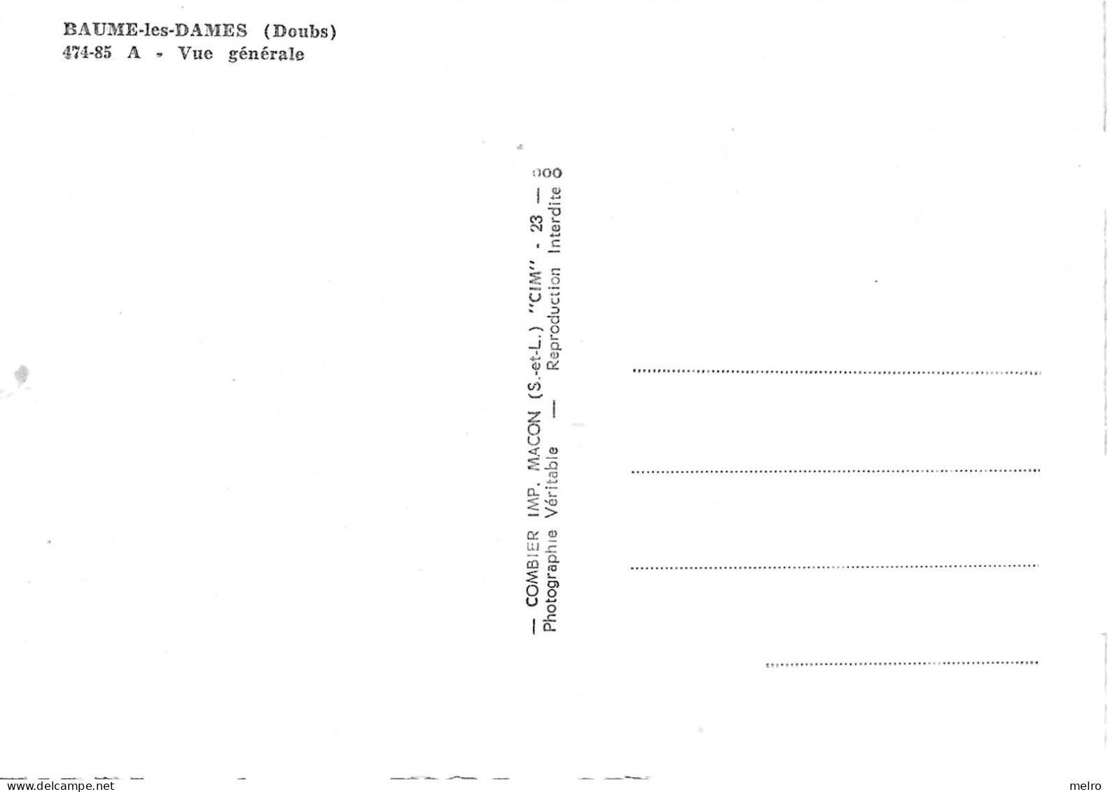 CPSM - (Dep.25) - BAUME LES DAMES - Vue Générale - Baume Les Dames