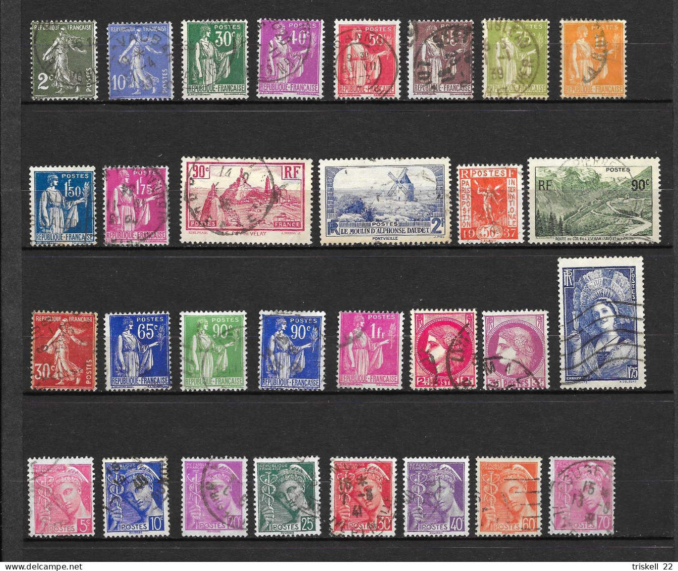 Lot De 73 Timbres Oblitérés Entre N° 108 & 416 ( Année 1900-38 ) - Collections