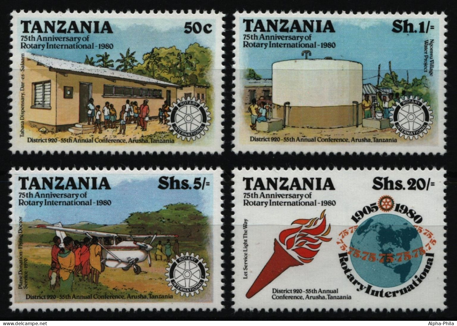Tansania 1980 - Mi-Nr. 149-152 A ** - MNH - Rotary-Konferenz - Tanzanie (1964-...)