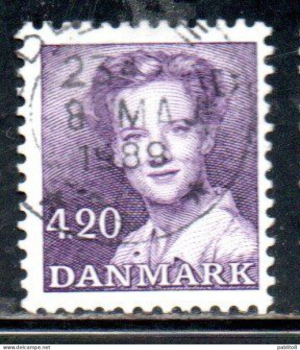 DANEMARK DANMARK DENMARK DANIMARCA 1986 1990 1989 QUEEN MARGRETHE II 4.20k USED USATO OBLITERE - Used Stamps