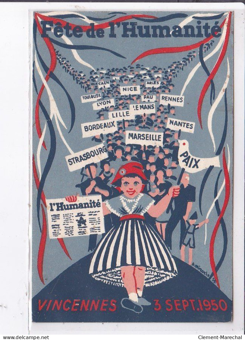 PUBLICITE : Fête De L'Humanité Au Bois De Vincennes En 1950 - Très Bon état - Publicidad