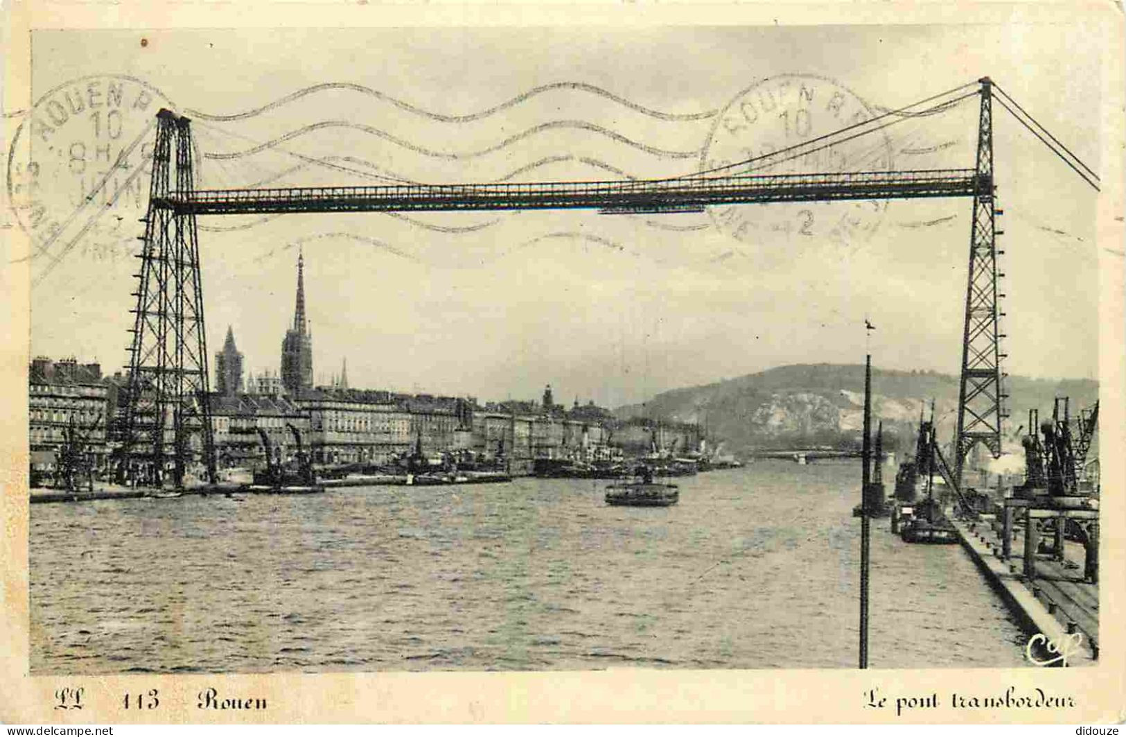 76 - Rouen - Le Pont Transbordeur - Correspondance - CPA - Voyagée En 1942 - Voir Scans Recto-Verso - Rouen