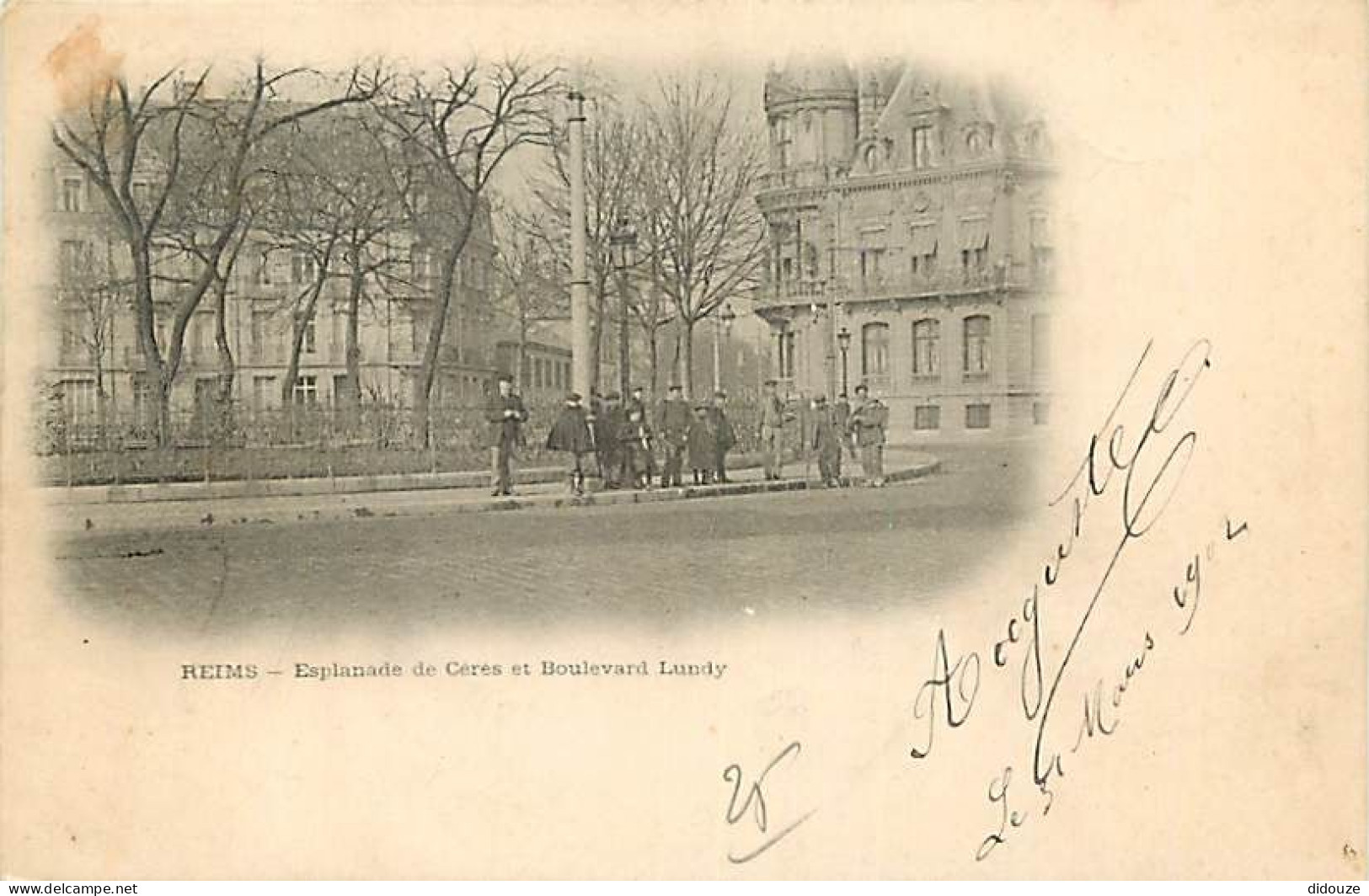 51 - Reims - Esplanade De Gères Et Boulevard Lundy - Animée - Précurseur - Oblitération Ronde De 1902 - CPA - Voir Scans - Reims